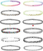 12PCS/SET Fishline Tattoo Black Chokers Necklace Vintage Stretch Henna Gothic Punk Elastic Hollow Chocker Women Jewelry