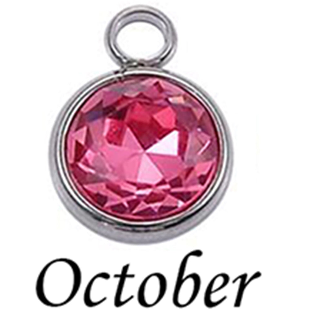 12Pcs/Lot Alloy 8mm Colorful Crystal Birthstone Charms Accessories For Necklace Bracelet Jewelry Making