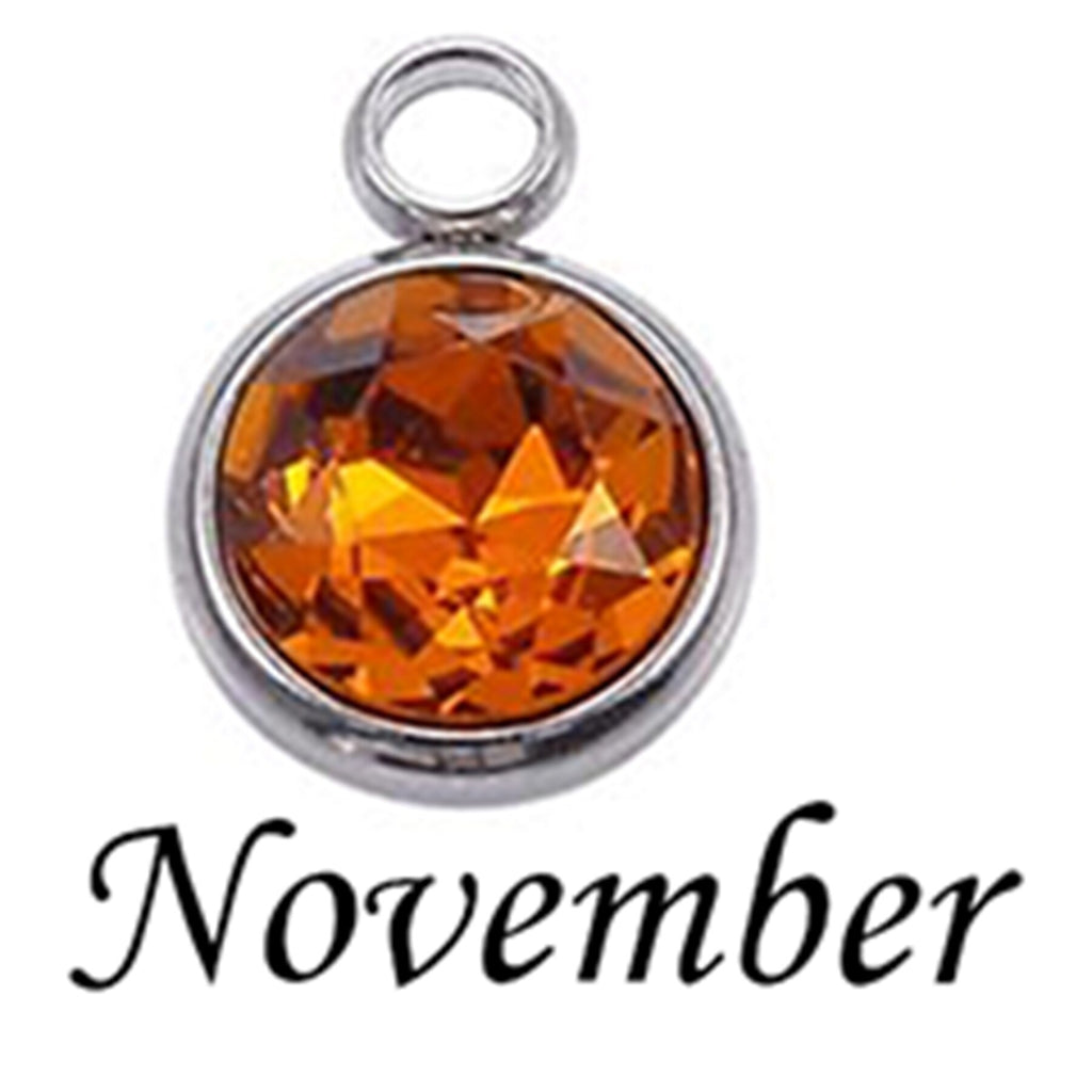 12Pcs/Lot Alloy 8mm Colorful Crystal Birthstone Charms Accessories For Necklace Bracelet Jewelry Making