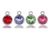 12Pcs/Lot Alloy 8mm Colorful Crystal Birthstone Charms Accessories For Necklace Bracelet Jewelry Making