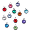 12Pcs/Lot Alloy 8mm Colorful Crystal Birthstone Charms Accessories For Necklace Bracelet Jewelry Making