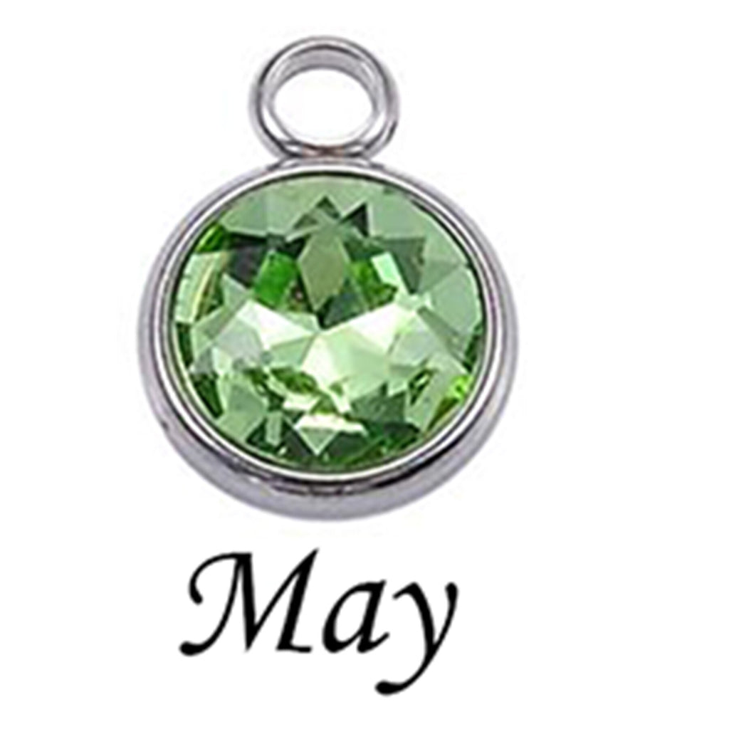 12Pcs/Lot Alloy 8mm Colorful Crystal Birthstone Charms Accessories For Necklace Bracelet Jewelry Making