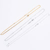 12Pcs/Lot Gold Rhodium Silver Color 40cm 1.6mm Rectangle Bamboo Chains Necklace For Women