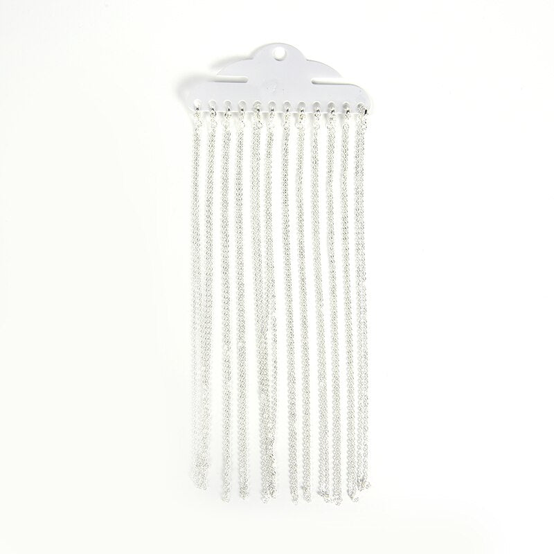 12Pcs/Lot Gold Silver Color 40cm Flat Cross O-Chains For Women Simple Necklace Jewelry