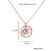 12Pcs/lot Rose Gold Love You Necklace Simple Round Crystal Circle Pendant Short Necklace for Women