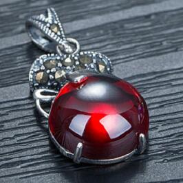 12mm Silver Garnet Necklaces For Women 12x20mm Necklaces & Pendants Jewelry Making Natural Stone Vintage Necklace Men