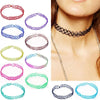 12pcs/set Lace Fishline Choker Necklaces Women Girls Stretchy Gothic Punk Elastic Hollow Chain Chocker Collar Necklace Jewelry
