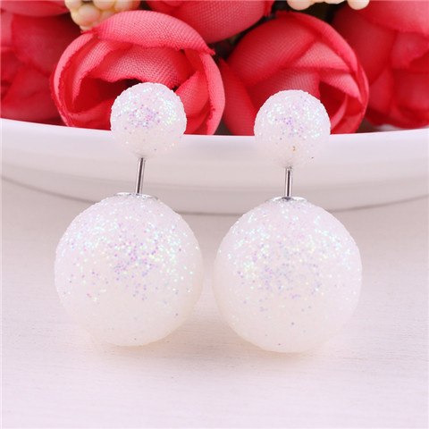 13 Colors Classic Cheapest Double Sides Gold Powder Series Bling-Bling Earrings Big Pearl Earrings Cute Bead Ball Earrings Women