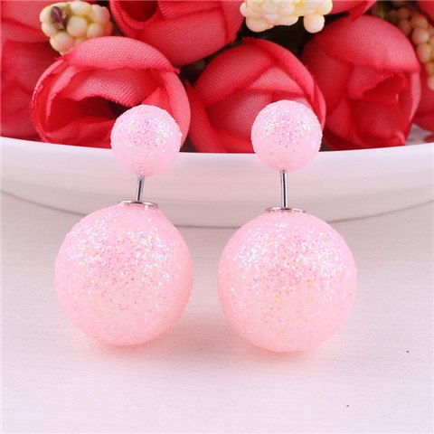 13 Colors Classic Cheapest Double Sides Gold Powder Series Bling-Bling Earrings Big Pearl Earrings Cute Bead Ball Earrings Women