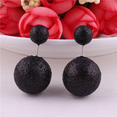 13 Colors Classic Cheapest Double Sides Gold Powder Series Bling-Bling Earrings Big Pearl Earrings Cute Bead Ball Earrings Women