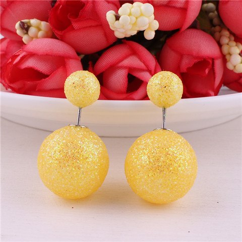 13 Colors Classic Cheapest Double Sides Gold Powder Series Bling-Bling Earrings Big Pearl Earrings Cute Bead Ball Earrings Women