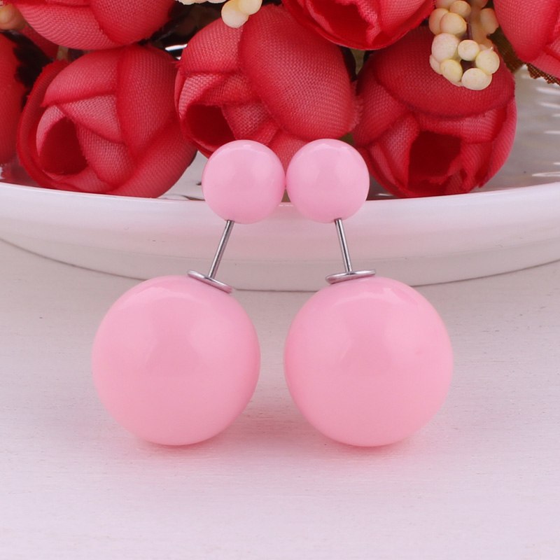 13 Colors Classic Colorful Double Side Simulated Pearl Earrings Candy Shining Color Simulated Pearl Gift For Women Fine Jewelry