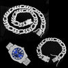 13MM Hip Hop Iced Out 3pcs Kit Paved Rhinestones Miami Curb Link Chain CZ Rapper Necklace+Watch+Bracelet For Men Women Jewelry