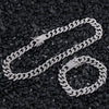 13mm Hip Hop Miami Curb Cuban Chain Necklace Golden Iced Out chain Rhinestones CZ Rapper Link Silver Color Necklaces Men Jewelry