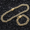 13mm Hip Hop Miami Curb Cuban Chain Necklace Golden Iced Out chain Rhinestones CZ Rapper Link Silver Color Necklaces Men Jewelry