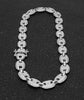 13mm Iced Out CZ Puffed Mariner Link Choker Chain Necklace Gold Silver Multicolor Cubic Zirconia 16/18/20/22/24/26/28/30inch