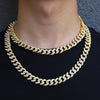 13mm Iced Out Cuban Necklace Chain Hip Hop Jewelry Choker Gold Silver Color Rhinestone CZ Clasp For Mens Rapper Necklaces Link