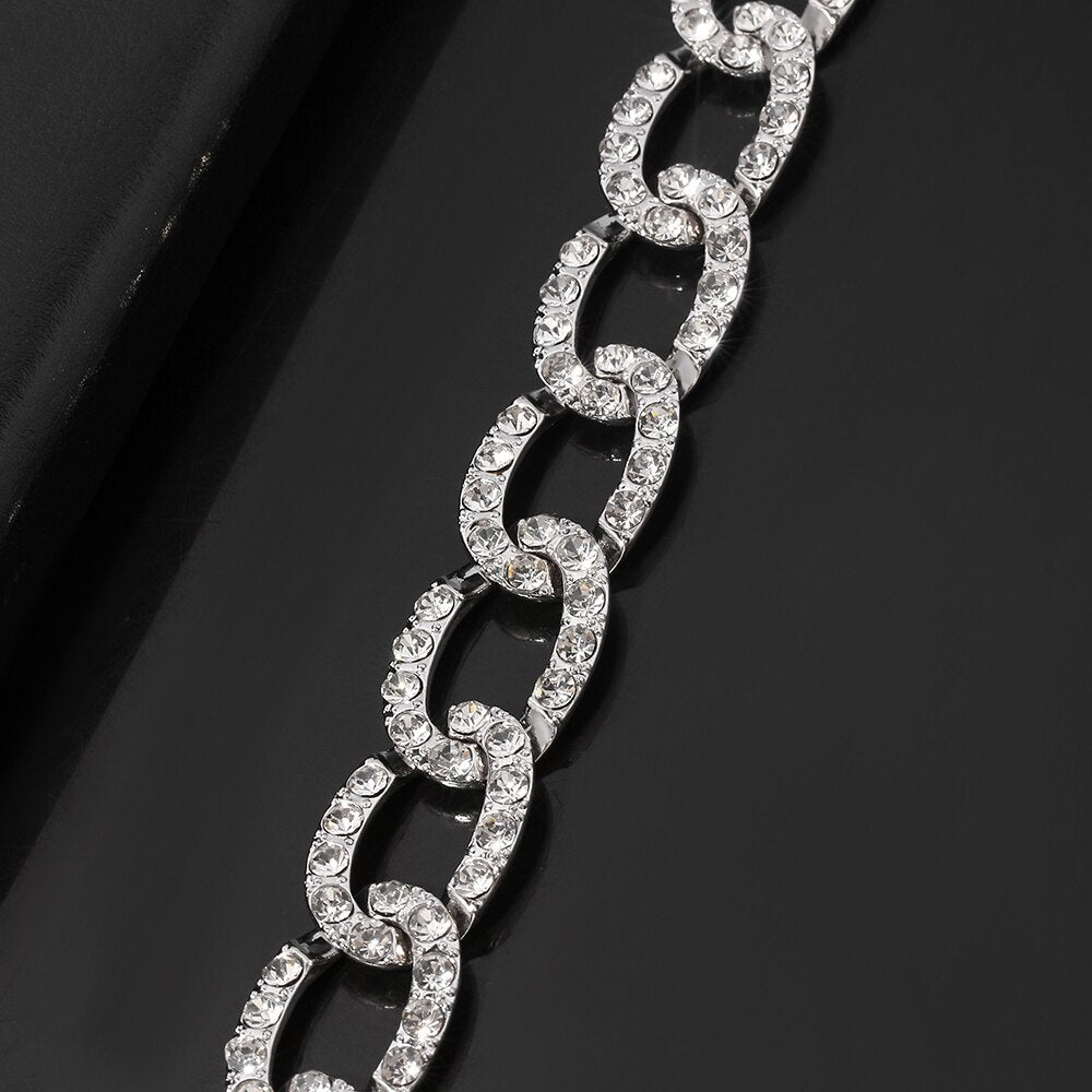13mm Iced Out Cuban Necklace Chain Hip hop Jewelry Choker Gold Silver Color Rhinestone CZ Clasp for Mens Rapper Necklaces Link