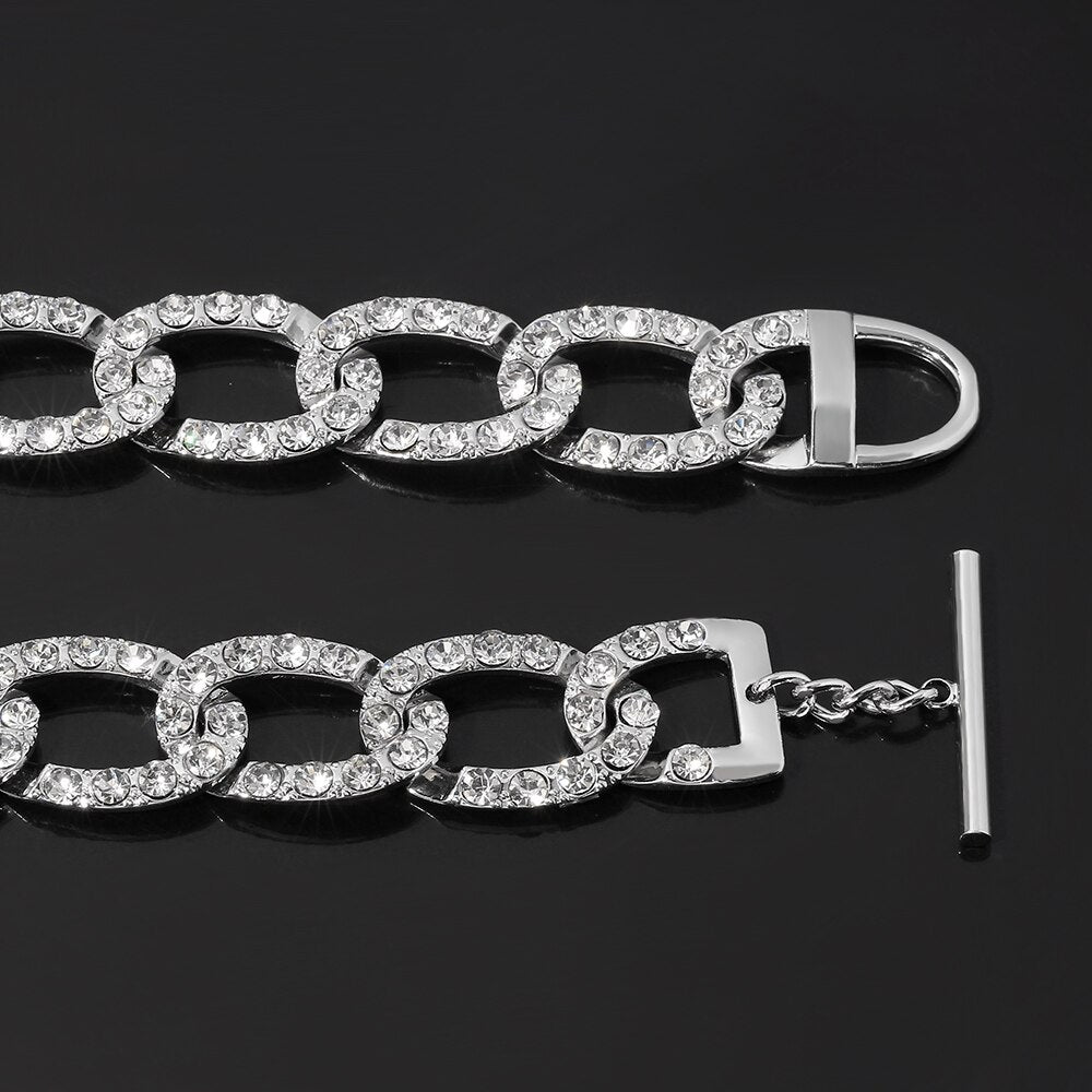 13mm Iced Out Cuban Necklace Chain Hip hop Jewelry Choker Gold Silver Color Rhinestone CZ Clasp for Mens Rapper Necklaces Link