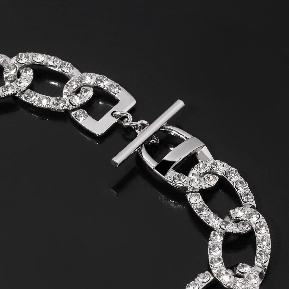 13mm Iced Out Cuban Necklace Chain Hip hop Jewelry Choker Gold Silver Color Rhinestone CZ Clasp for Mens Rapper Necklaces Link