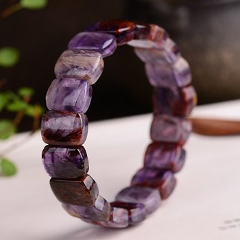 14*10*6mm Natural Purple Titanium Crystal Bracelet Femme Purple Bracelets Gift Ladies Bracelets For Women Armband Damen