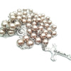 14 Colors Colorful Beads Pearl Catholic Christian Cross Catholic Rosary Necklace Prayer Long Statement Religious Jewelry