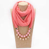 14 colors New design scarf necklace for women fashion pearl jewelry necklace of muslim Sun protection Wrapped Chiffon scarf gift