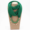 14 colors New design scarf necklace for women fashion pearl jewelry necklace of muslim Sun protection Wrapped Chiffon scarf gift
