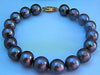 14K/20 Gold Hot Sell Great 10-11MM AAA Tahitian Black Pearl Bracelet 7.5 Inch