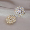 14K Gold Plated Korea Design Jewelry  pink Zircon Flowers Earrings Elegant Women Wedding Party Accessories