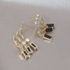 14K Gold Plated Korea Design Jewelry Three Layers Tassel Black Zircon Earring Elegant Women's Daily Work Accessories