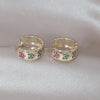 14K Gold plated Korea Design Jewelry Simple Colored Zircon Love small Earring Elegant Women's Daily Work Accessories