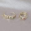 14K Gold plated Korea Design Jewelry Simple Colored Zircon Love small Earring Elegant Women's Daily Work Accessories