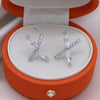14K Gold plating Korea Jewelry Exquisite AAA Zircon Simple Cross Earrings Elegant Urban Women's Daily Work Earrings