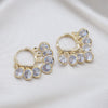 14K Real Gold Plating Korea Design Jewelry  Zircon Pendant Tassel Earrings Elegant Women Wedding Party earring