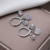 14K Real Gold Plating Korea Design Jewelry  Zircon Pendant Tassel Earrings Elegant Women Wedding Party earring