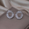 14K Real Gold Plating  Exquisite Czech Zircon Twisted Round Earrings Elegant Women's Wedding Gala Party Accessories
