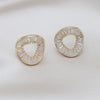 14K Real Gold Plating  Exquisite Czech Zircon Twisted Round Earrings Elegant Women's Wedding Gala Party Accessories