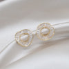14K Real Gold Plating  Exquisite Czech Zircon Twisted Round Earrings Elegant Women's Wedding Gala Party Accessories