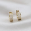 14K Real Gold plating Korea Design Jewelry  Full Zircon Round Earrings Elegant Women's Evening Party earrings