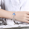 14K Rose Gold Fashion 925 Sterling Silver Bracelet for Women Alloy Creative Silver Bead Butterfly Style Fine Jewelry Blue Green