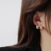 14K real gold plating exquisite copper inlaid zircon wheat ear small hoop earrings elegant sweet women's Korean jewelry earrings