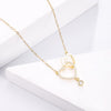 14k Gold Double Heart Necklace for Women Shining Bling Zircon Women's Clavicle Chain Elegant Charm Wedding Pendant Jewelry 2022