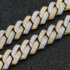 14mm Punk Iced Out Cubic Zircon Cuban Chains Necklaces Hip Hop Double Color Clavicle Choker Necklaces Pendants Collier Jewelry