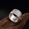 14mm Solid 999 Sterling Silver Chinese Ancient Four Mythical Creatures Ring for Women Men