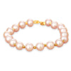 15-18cm 18K Gold Charming Bracelet For Women AAAA High Quality 6-7mm Pink Pearl Beaded Bracelet