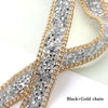 15/19.5mm Rhinestone Trim+Chain banding 1 yard/lot,DIY Resin Trim Bag Sandal decoration accessories, gemstone silver trimming