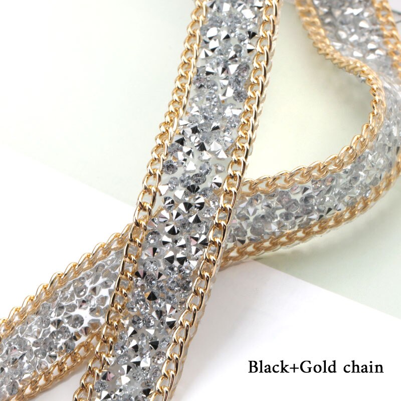 15/19.5mm Rhinestone Trim+Chain banding 1 yard/lot,DIY Resin Trim Bag Sandal decoration accessories, gemstone silver trimming