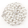 15 Colors 8mm long glass Imitation pearl bead rosaries Necklace Silver Drop Cross Virgin Mary Center Rosary Jesus Pendants