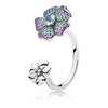 15 Style Silver Ring Charms Love Heart Crown Dragonfly Lotus Crystal Rings For Women Jewelry